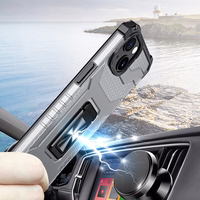 Kristāla gredzena viedtālruņa apvalks ar statīvu izturīgs aizsargvāks iPhone 13 melns