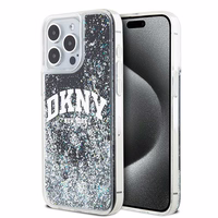 DKNY Liquid Glitter Big Logo viedtālruņa apvalks iPhone 13 Pro Max - melns