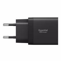 Spigen Essential EE472EU 2 portu USC-C 47W sienas ladetajs - Melns