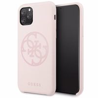 Guess GUHCN58LS4GLP iPhone 11 Pro gaiši rozā cietais maciņš Silicone 4G Tone On Tone