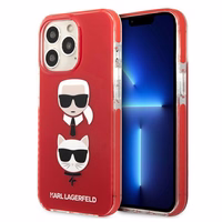 Karl Lagerfeld Karl & Choupette Head viedtālruņa apvalks iPhone 13 Pro / iPhone 13 - sarkans