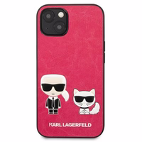 Karl Lagerfeld Ikonik Karl&Choupette apvalks iPhone 13 mini - fuksijas krāsas