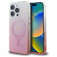 Guess IML Glitter Gradient MagSafe apvalks viedtālrunim iPhone 16 Pro Max - rozā