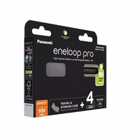 Rechargeable batteries PANASONIC ENELOOP PRO AAA 930 mAh 4 szt + case (BK-4HCDE/4CP+CASE)
