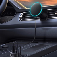 Baseus CW01 automašīnas turētājs iPhone ar 15W indukcijas lādētāju ventilācijas režģim - melns