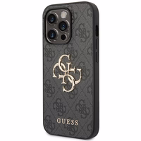 Guess GUHCP15L4GMGGR iPhone 15 Pro 6.1" pelēks/pelēks cietais apvalks 4G Liels Metāla Logotips