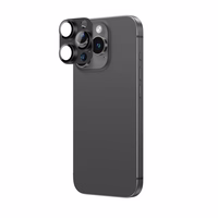 AmazingThing aviācijas klases sakausējuma rūdītais stikls objektīvam iPhone 16 Pro / 16 Pro Max - melns