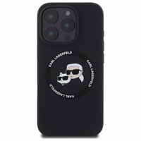 Karl Lagerfeld KLHMP16XSKCHTCK iPhone 16 Pro Max 6.9" cietais silikona viedtālruņa apvalks ar Karl & Choupette apdruku un Magnētisko MagSafe funkciju, melns