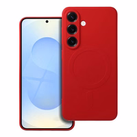 Viedtālruņa apvalks no silikona ar MagSafe, piemērots SAMSUNG S25, sarkanā krāsā