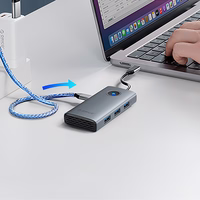 Orico PW11-5P USB-C Hub dokstacija 1x USB-A 3.0 + 2x USB-A 2.0 + 1x USB-C PD + 1x HDMI - pelēka