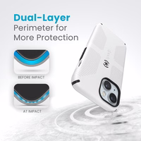 Speck Candyshell Grip MagSafe - iPhone 17e / 16e / 15 / 14 / 13 maciņš (balts / melns)