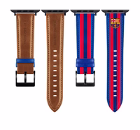 FC Barcelona Apple Watch Band Īsta āda 44/45" OCFCBAWBBG45 BG
