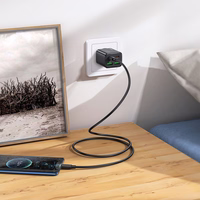 Lādētājs viedtālrunim Hoco USB A + USB C QC3.0 PD 3A 20W + kabelis USB C uz Lightning N52 melns