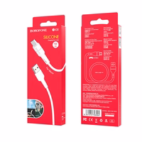 Borofone Kabelis BX30 Silikons - USB uz Micro USB - 2,4A 1 metrs balts