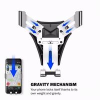 Crong Gravity Auto-Clip Car turētājs - Gravity car turētājs 4.7"- 6.5" phones (melns)