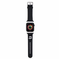 Karl Lagerfeld 3D Rubber Choupette Heads Siksniņa for Apple Watch 38/40/41mm - Melns