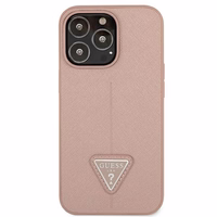 Guess GUHCP13XPSATLP iPhone 13 ProMax 6,7" rozā/rozā maciņš SaffianoTriangle Logo