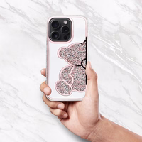 TEDDY BEAR viedtālruņa apvalks IPHONE 15 Pro rozā