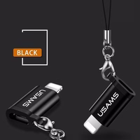 USAMS Adapter microUSB-lightningar siksniņu melns SJ152ML01 (US-SJ152)