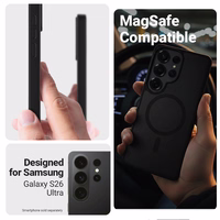 Crong Hybrid Matte Magnetic - MagSafe maciņš Samsung Galaxy S26 Ultra (pelēks)