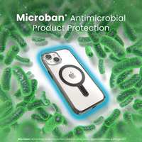 Speck Presidio Perfect-Clear ClickLock & MagSafe - iPhone 17e / 16e / 15 / 14 / 13 maciņš (Clear / Frosted melns / Slate pelēks)