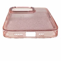 Spīdīgs viedtālruņa apvalks iPhone 16 - rozā ar spīdumiem