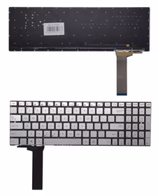 Keyboard ASUS N550J, US (sudrabs)