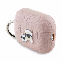 Karl Lagerfeld Monogramma Karl & Choupette galvas apvalks AirPods Pro 2 - rozā