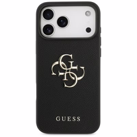 Guess Graudains Liels 4G un Klasiskais Logotips viedtālruņa apvalks iPhone 17 Pro Max - melns