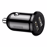 Baseus Grain Pro automašīnas lādētājs 2x USB 4.8 A melns (CCALLP-01)