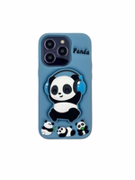 Maciņš 3D PANDA AR TURĒTĀJU IPHONE 15 PRO