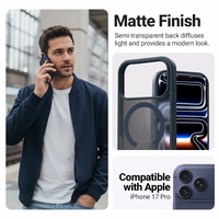 Crong Hybrid Matte Magnetic - MagSafe iPhone 17 Pro maciņš (Navy zils)