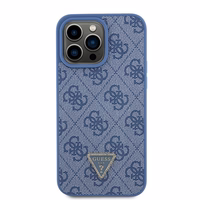 Guess GUHCP15XP4TDPB iPhone 15 Pro Max 6.7" zils/zils hardcase Leather 4G Triangle Strass
