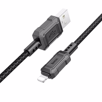 Kabelis USB A uz Lightning Hoco 2,4A 1 m X94 melns