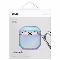 Uniq Iridescia viedtālruņa apvalks AirPods 4 Hang Case - holo zila