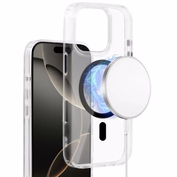 Spīdīgs MagSafe skaidrs viedtālruņa apvalks iPhone 15 Pro Max melns