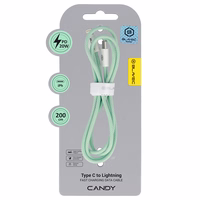 Blavec Kabelis Candy pīnīts - Type C uz Lightning - PD 20W 2,4A 2 metres Apple CarPlay (CCA-CL24GN20) zaļš