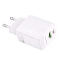 Borofone Lādētājs BN27 USB + Type C - QC 3.0 PD 20W balts