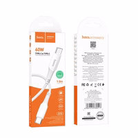 Kabelis USB-C uz USB-C Hoco 3A 60W 1 m X70 zilais