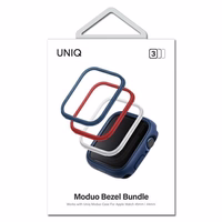Rāmis Uniq Moduo 3in1 apvalkam Apple Watch 4/5/6/7/8/SE/SE2 44/45mm - zila, sarkana, balta