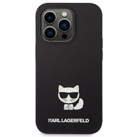 Karl Lagerfeld KLHCP14XSLCTBK iPhone 14 Pro Max 6.7 "cietais apvalks melns / melns Silikona Choupette Ķermenis