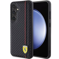 Ferrari Carbon Printed Line viedtālruņa apvalks Samsung Galaxy S24 - melns