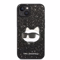 Karl Lagerfeld KLHCP14MG2CPK iPhone 14 Plus 6.7" cietais viedtālruņa apvalks melns/melns Mirdzošs Choupette Patch