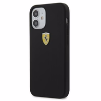Ferrari FESSIHCP12SBK iPhone 12 mini 5.4" melns/melns cietais apvalks On Track Silicone