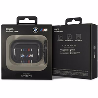 BMW BMAP22SWTK AirPods Pro apvalks melna/melna Daudzkrāsainas Līnijas