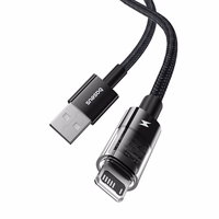Baseus Gem USB to IP 2.4A fast charging cable 1 m melns