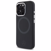 Mercedes silikona tonālais logotips Magnētiskais viedtālruņa apvalks iPhone 16 Pro - melns