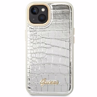 Guess GUHCP14SHGCRHS iPhone 14 6.1 "sudraba cietais apvalks Croco kolekcija