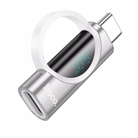 Adapteris USB-C uz Lightning Hoco 3A 60W ar digitālo indikatoru UA32A sudrabains