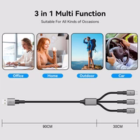 Tech-Protect UltraBoost DNA 3in1 USB-C / Micro-USB / Lightning kabelis 120 cm - pelēks